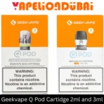 Geekvape Q Pod Cartridge available in 2ml and 3ml, easy-fill replacement pods for Q-series devices