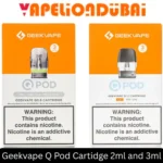 Geekvape Q Pod Cartridge available in 2ml and 3ml, easy-fill replacement pods for Q-series devices