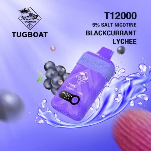 Tugboat T12000 Disposable Vape 50mg Blackcurrent Lychee