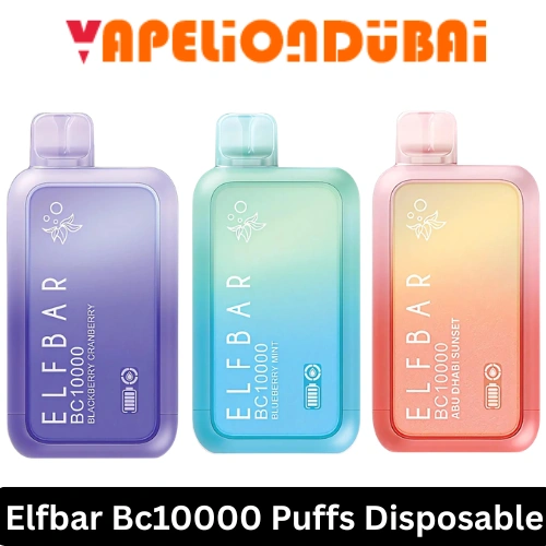 Elf Bar BC10000 Puffs Disposable Vape with LED screen, rechargeable battery, and mesh coil