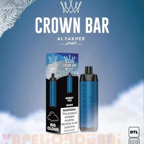 Al Fakher Vape Berry Ice Disposable 8000 Puffs Crown Bar in Dubai UAE