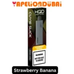 HQD Cuvie Slick 6000 Puffs Strawberry Banana vape combines ripe strawberries and creamy banana with a 1400mAh battery and mesh coil for smooth flavor.
