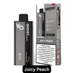 Vapes Bars Ghost Pro Elite 7000 Puffs Juicy Peach – Ripe Summer Peach Flavor, Smart Dashboard, 20mg Nicotine