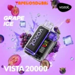 Vozol Vista 20000 Puffs Grape Ice in Dubai with 24ML e-liquid and LED display