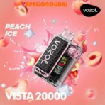 Vozol Vista 20000 Puffs Peach Ice in Dubai with 24ML e-liquid and LED display.