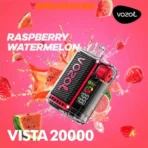 Vozol Vista 20000 Puffs Raspberry Watermelon in Dubai with 24ML e-liquid and LED display.