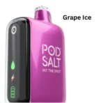 Pod Salt 15000 Puffs Disposable Vape Grape Ice flavor with mesh coil and LED screen