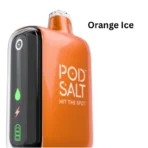 Pod Salt 15000 Puffs Disposable Vape Orange Ice with rechargeable USB-C battery