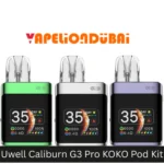 Uwell Caliburn G3 Pro KOKO Pod Kit with TFT display and sleek design.