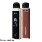 Uwell Caliburn G3 Pro Pod Kit Brown Leather with classic leather finish and full-screen display