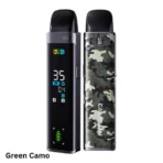 Uwell Caliburn G3 Pro Pod Kit Green Camo with camouflage pattern and dual firing modes