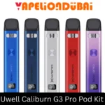 Uwell Caliburn G3 vape kit with 900mAh battery, OLED screen, and leak-resistant design
