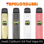Uwell Caliburn G4 Pod Kit featuring a 1300mAh battery and advanced flavor technology for an enhanced vaping experience