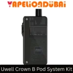 Uwell Crown B 35w Pod Kit with 1150mAh battery, adjustable airflow, and 3.5ml pod capacity
