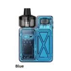 Uwell Crown M Pod Mod Kit Blue color with transparent design and 35W power