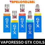 Vaporesso GTX Replacement Coils in various resistances for MTL and DTL vaping.