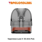 Vaporesso LUXE X 0.3Ω Pod Cartridge for DTL vaping, high-wattage mesh coil for intense vapor