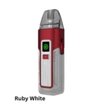 Vaporesso Luxe X2 Pod Vape Kit in Ruby White, designed with COREX 2.0 technology for smooth vapor and adjustable airflow