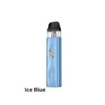 Vaporesso Xros 4 Mini Pod Kit in ice blue with 30W power, 1000mAh battery, adjustable airflow, and USB Type-C charging