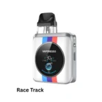 Vaporesso Xros 4 Nano Pod Kit in Race Track with bold styling and adjustable wattage for dynamic vaping performance