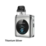 Vaporesso Xros 4 Nano Pod Kit in Titanium Silver, designed for sleek aesthetics and customizable vaping performance