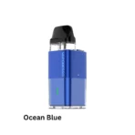 Vaporesso XROS Cube Pod Kit in Ocean Blue, showcasing adjustable airflow, clear pod, and 360° LED lighting.