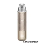 Oxva Nexlim Go Kit Sahara Brown pod vape with earthy design and leak-resistant pod