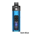 Uwell Typhos Pod System Kit in Gem Blue with glossy design, powered by dual mesh coils for rich flavor