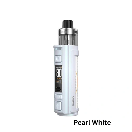 Argus Pro 2 Pearl White – VOOPOO Pod Kit VOOPOO Argus Pro 2 Pod Kit in Pearl White with elegant white frame and leather panel grip.