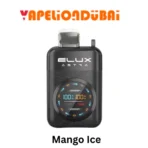 Elux Astra 50000 Puffs Mango Ice disposable vape with tropical mango flavor and cool icy notes.