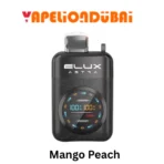 Elux Astra 50000 Puffs Mango Peach disposable vape with a smooth blend of mango sweetness and mellow peach.