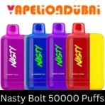 Nasty Bolt 50000 Puffs disposable vape with dual mesh coil and rechargeable 1000mAh battery
