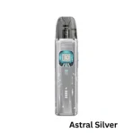 Voopoo Argus Matrix Pod Kit in Astral Silver with reflective metallic finish and LED matrix, 1350mAh battery