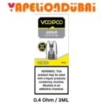 VOOPOO Argus Top Fill Pod Cartridge 0.4 Ω / 3 ml — magnetic pod, top-fill design, intended for restricted direct-lung or mouth-to-lung vaping.