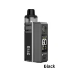 VOOPOO Drag E60 Pod Mod Kit in classic Black with 2550mAh battery, 60W output, and top-fill PnP Pod II tank.