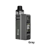VOOPOO Drag E60 Pod Mod Kit in Gray metallic finish with 2550mAh battery and top-fill PnP Pod II tank.
