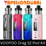 VOOPOO Drag S2 Pod Kit with 60W power, built-in 2500mAh battery, 0.96-inch screen, and stylish zinc alloy and leather design