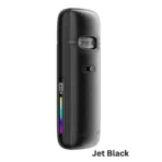 Voopoo VMATE E2 Pod Kit Jet Black featuring 1500 mAh battery, 30 W output, dual-leather finish, and USB-C fast charging
