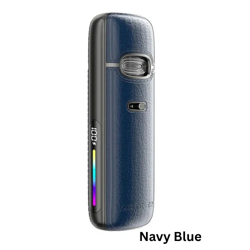 Voopoo VMATE E2 Navy Blue – Durable and Elegant Leather Pod Kit Voopoo VMATE E2 Pod Kit Navy Blue with 1500 mAh battery, 30 W output, and durable leather grip for comfortable use
