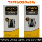VOOPOO VMate Top Fill Replacement Pods in 0.4Ω and 0.7Ω models with clear PCTG body and magnetic connection