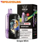 Al Fakher Crown Bar Ultra 25000 Puffs Grape Mint vape combining juicy grape and cool mint notes