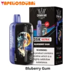 Al Fakher Crown Bar Ultra 25000 Puffs Blueberry Gum vape with candy sweet blueberry flavor