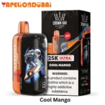 Al Fakher Crown Bar Ultra 25000 Puffs Cool Mango vape with ripe mango and icy touch