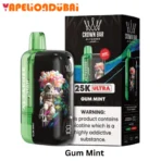 Al Fakher Crown Bar Ultra 25000 Puffs Gum Mint vape with fresh mint gum flavor