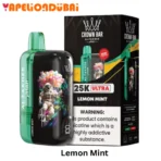 Al Fakher Crown Bar Ultra 25000 Puffs Lemon Mint vape with bright lemon and cool mint flavor