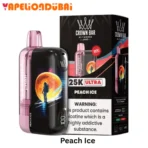 Al Fakher Crown Bar Ultra 25000 Puffs Peach Ice vape with soft peach and icy finish