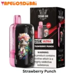 Al Fakher Crown Bar Ultra 25000 Puffs Strawberry Punch vape with bold juicy strawberry flavor