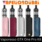 Vaporesso GTX One Pro vape kit with X Tank T, 3000mAh battery, and GTX coils displayed on a table