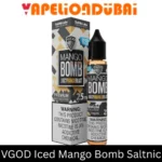 VGOD Iced Mango Bomb Salt Nic 30ml bottle with icy mango flavor