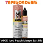 VGOD MIX Iced Peach Mango SaltNic 30 mL bottle – juicy peach and mango with a cool, crisp finish